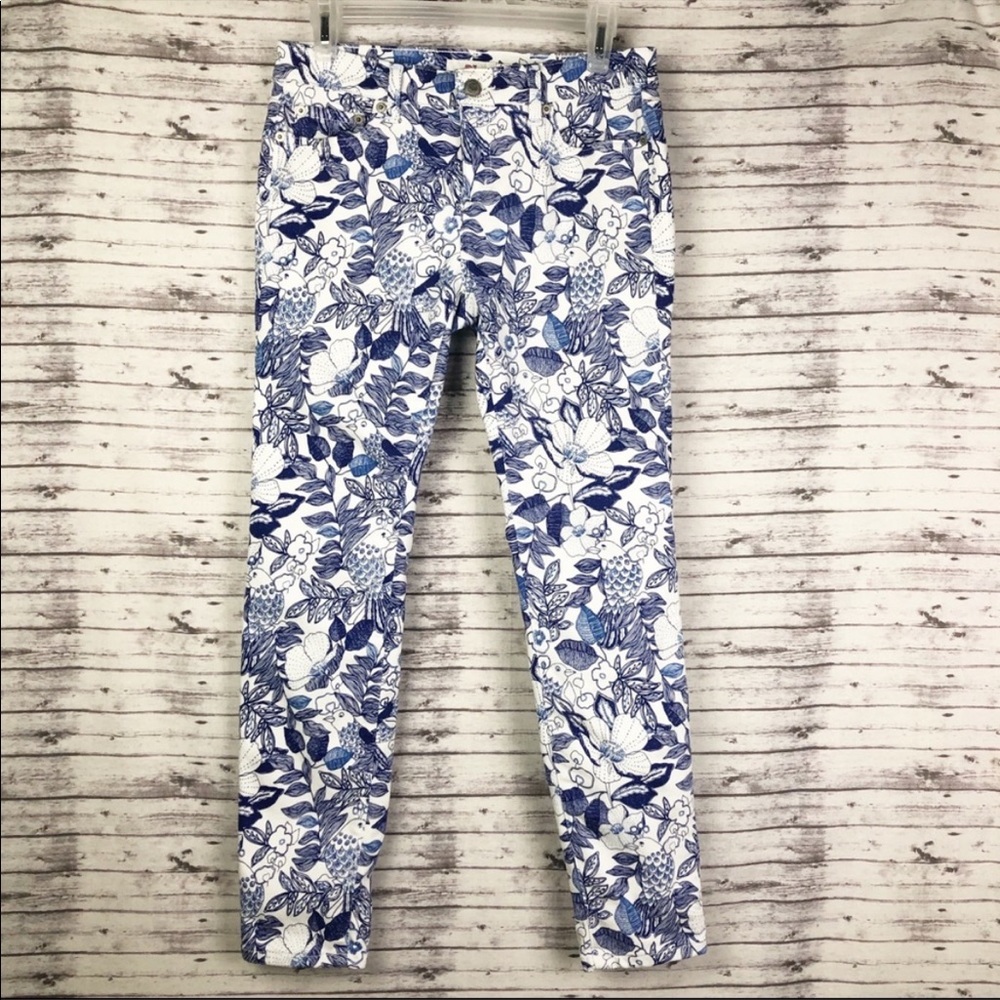 Vineyard Vines Cordia Floral Bird Skinny Crop Jean